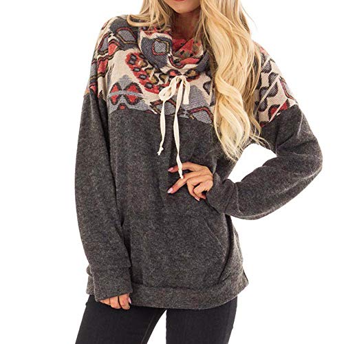 Auwer Women's Blouses Fashion Ladies Long Sleeve Splice Color Patchwork Tops T Shirt Womens Clothing (M, Red)