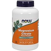 NOW Magnesium Citrate Powder, 8 Ounces (Pack of 2)