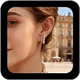 Erimberate Bohemian Crystal Pearl Stud Earrings Gold Pearls Line Stud Earrings Cz Pearls Bar Earrings Tiny Pearl Earrings Jewelry for Women