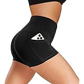 GAYHAY Biker Shorts Women with Pockets - 3"/5"/8" High Waisted Soft Tummy Control Workout Shorts for Yoga Athletic Gym