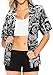 La Leela Blouses Button Up Hawaiian Shirt Womens Beach Collar Short Sleeves Swimsuit Red