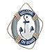 Wooden Nautical Life Ring Wall and Door Hanging Ornament Plaque,Welcome On Board,11.6