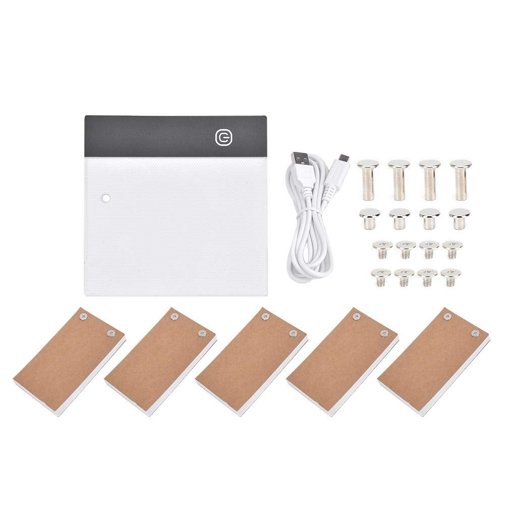 Atyhao Flip Book Kit, USB LED Light Box for Animation Sketching and Cartoon Creation with 5 Sketchbooks Binding Screws – Ideal for Artists Students Creators and Hobbyists