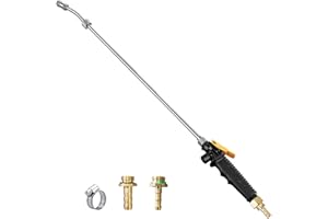 Hlimior 29" Sprayer Wand,2 brass barbs match 3/8''& 1/4'' Hoses, Adjustable Stainless Steel Garden Sprayer Wand with Built-in Shut-Off Valve and Quick Connector