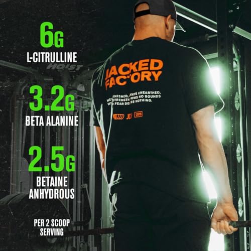 Jacked Factory NITROSURGE Pre Workout Supplement - Endless Energy, Instant Strength Gains, Clear Focus, Intense Pumps - NO Booster & Preworkout Powder with Beta Alanine - 30 Servings, Cherry Limeade