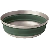 Sea to Summit Detour Collapsible Bowl, Medium, Laurel Wreath Green | Collapsible stainless steel camp bowl folds to a fraction of its size for compact, durable outdoor and overlanding dining