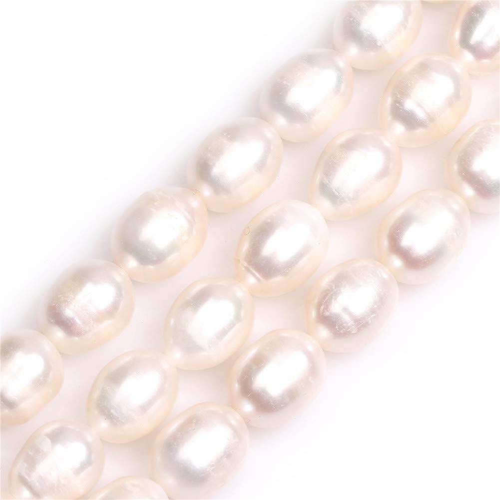 Sweet & Happy Girl's Store 11x13mm Freeform White Natural Cultured Pearl Beads Strand 15 Inch Jewellery Making Beads
