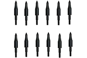 Ykyjch 12pcs High Precision Field Points, Crossbow Arrow Tips for Bow and Arrow Target Practice, Screw-in Bullet Points for 5/16 Inch Arrows, Hunting Archery Target & Accessorie