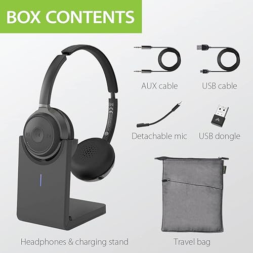 Avantree Alto Clair Multifunctional Bluetooth Headphones Detachable  Noise-Filtering Mic with Wired