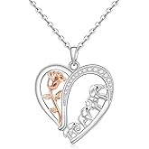 Cheyring Elephant Necklaces for Women Sterling Silver Heart Elephant Necklaces Pendant Jewelry Mothers Day Birthday for Women Gifts