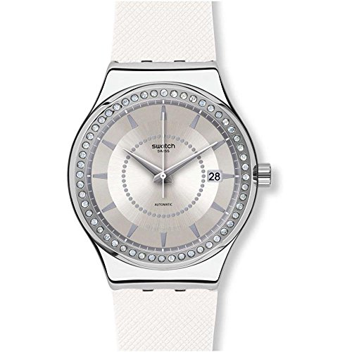 Swatch Irony Sistem Snow Silver Dial Silicone Strap Ladies Watch YIS406