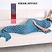 Feiuruhf Handmade Mermaid Tail Blanket Soft Sofa Blanket for Adult (lake blue)