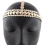 2 Pieces of Goldtone Metal Flat Beaded Adjustable Head Chain