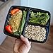 12-Piece 3-Compartments - Lunch Box Bento Box - Food Storage Portion Control Containers - 21 Day Fix BPA Free, Reusable, Microwave Dishwasher & Freezer Safe