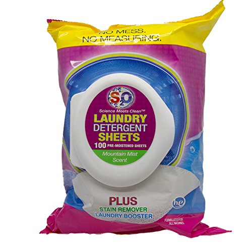 S2O Science Meets Clean 100Ct Laundry Sheet Pouch, Mountain Mist on