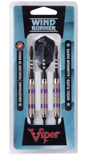 Viper Wind Runner Soft Tip Darts, Purple Rings, 18 Grams