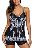 American Trends Women's Athletic Tank Top Boyshort Tankini Sets 2 Piece Swimsuits Swimwear