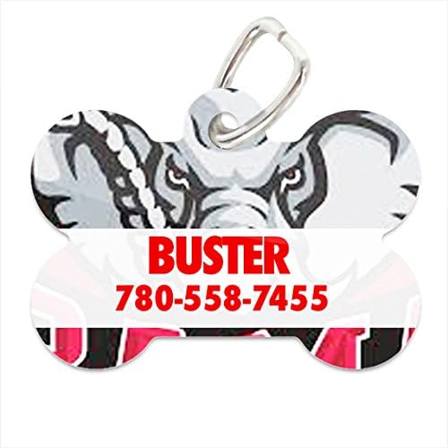 NCAA Alabama Crimson Tide Custom Pet ID Tag with Personalized Name &amp; Phone Number for Dogs &amp; Cats