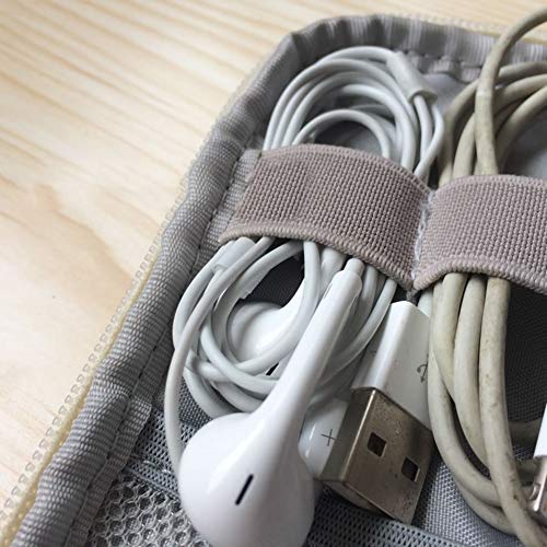 Yamalans Portable Electronic Accessories USB Drive Charger Cable Storage Bag Pouch Organizer Case Grey