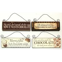 Chocolate Wall Signs Set of 4