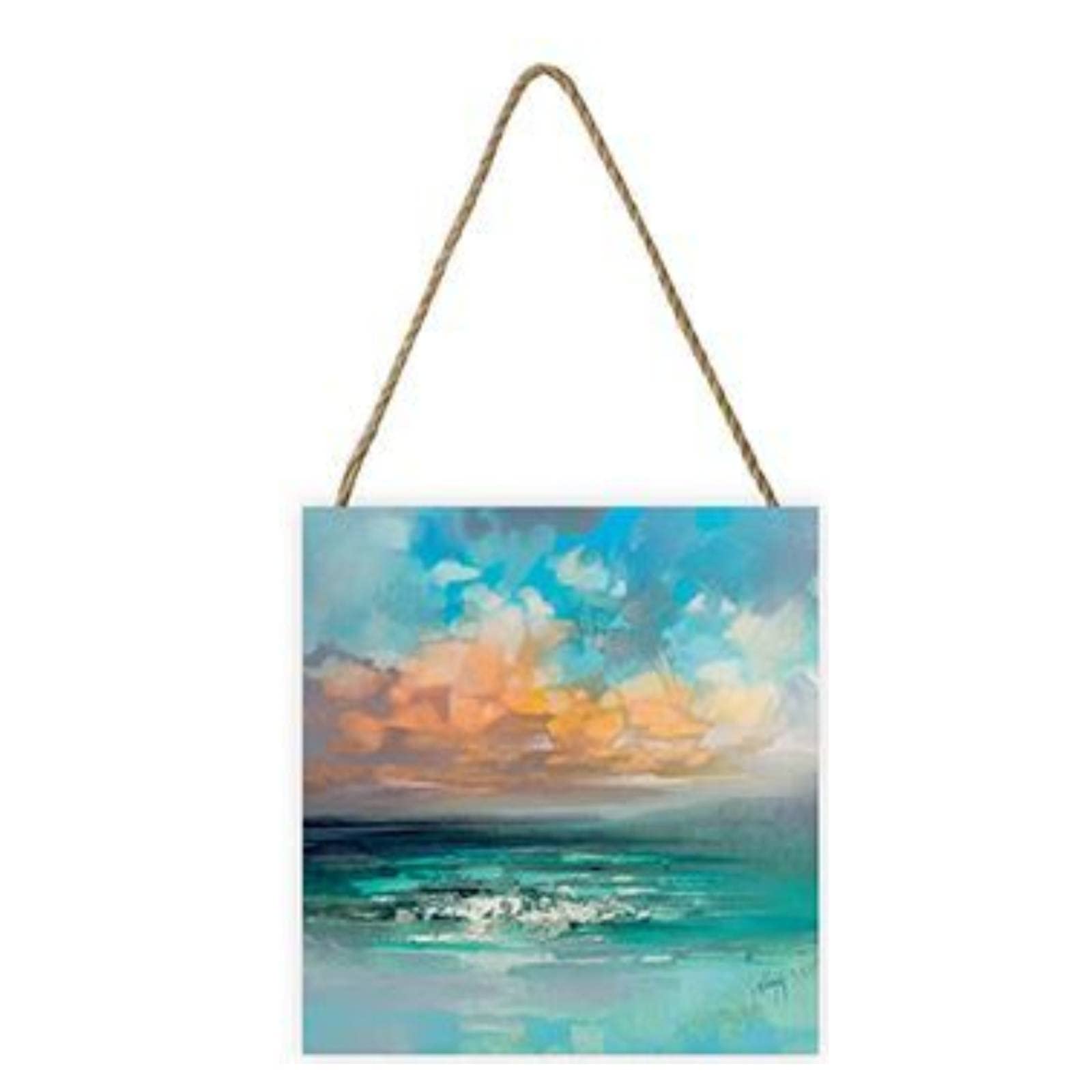 Pyramid International Scott Naismith Artwork (Hebridean Waters Design) 20cm x 20cm x 3cm Woodblock with Hanging Cord - Official Merchandise