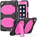 SEYMAC iPad Mini Case for iPad Mini 5 2019/ Mini 4 2015, Shockproof Sturdy Kids Protective Case with Screen Protector, Rotating Kickstand,Handle Strap for iPad Mini 5th/ Mini 4th Gen, Pink