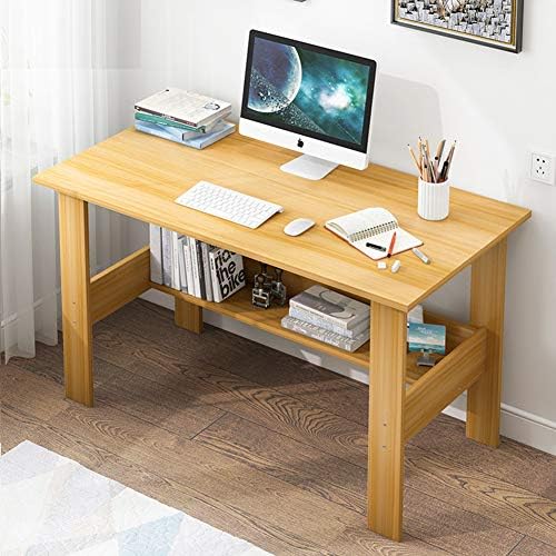 木製 パソコンテーブル 収納ラック付き 経済的なデスクトップホーム ラップトップデスク シンプル モダンな 手数料無料 寝室デスクのための学生の学習テーブル F 39x16x28in 100x40x72cm デスク ライティング