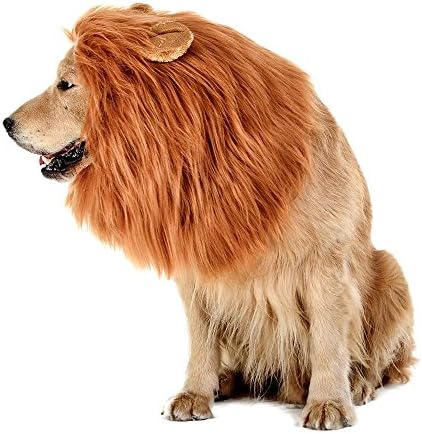 [PetHug] Dog Lions Mane w/ Ears, Dog Costumes - Most Realistic and Funniest Pet Costume for Dogs, Perfect Fitting, Wig Made of Wool Material - Perfect for Halloween and Dog Shows
