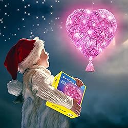 3D String Art Crafts for Kids DIY LED Heart Lantern