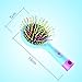 Detangling Brush with Mirror- No Tangle & Pain- Anti Static Soft Bristle- Massaging & Straightening Detangler- Rubberized Grip- Cool/Cute Colors- Wet & Dry Detangle Comb- For All Hair Types (Blue)