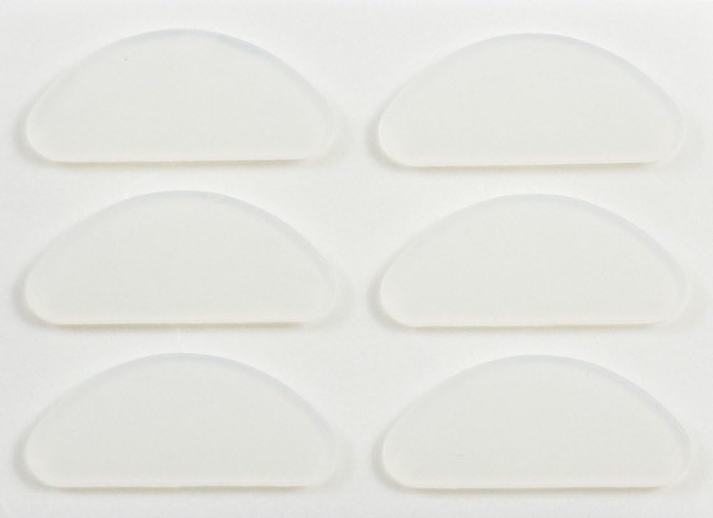 GMS Optical® Premium Silicone Adhesive Half Moon Nose Pads for Glasses, Sunglasses, and Eye Wear - 3 Pair (Clear)