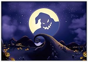 Allenjoy 7x5ft Halloween Pumpkin Jack Backdrop Nightmare Before Christmas Moonlight Children Photography Background Horrible Party Birthday Banner Baby Shower Family Home Decorations Photo Booth