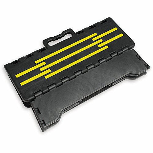 Portable Folding Riser Step with Safety Improvements - Reach Items with Ease - Gray and Yellow