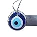 Silver Gilt Handmade Evil Eye Glass Charm Decorative Ornament (1.5 inches)