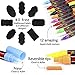 Chalk Markers, Blusmart 12 pack Colorful Erasable Glass Window Pens with 40 Chalkboard Labels, Reversible Tips 6mm+3mm, Children Friendly