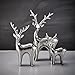 Pure.Lifestyle Reindeers Electroplated Polished Chrome Ceramic Decoration Animals Figurine Milu Deer's Porcelain Sculptures Elks Statues Moose, Silver
