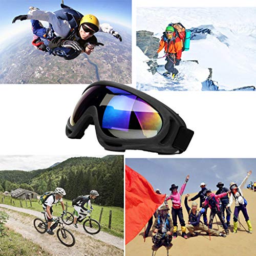 Unisex Pilot Motorcycle Goggles Ski Snowboard Anti-UV Anti-fog Protect Safety Glasses