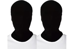 Infanote 2 Pieces Halloween Black Full Face Masks Spandex Hood Masks for Men's Women's Halloween Costume Skin Masks
