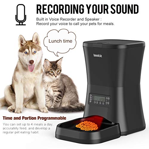 7L Automatic Pet Feeder, Dogs Cats Food Dispenser 4 Meals a Day