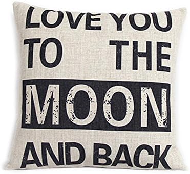 AmbreliaAmbrelia Cotton Linen Pillow Case for Sofa Decorative Cushion Cover with Writing 18"18"