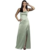 David's Bridal Stretch Satin Basque Waist Sheath Dress
