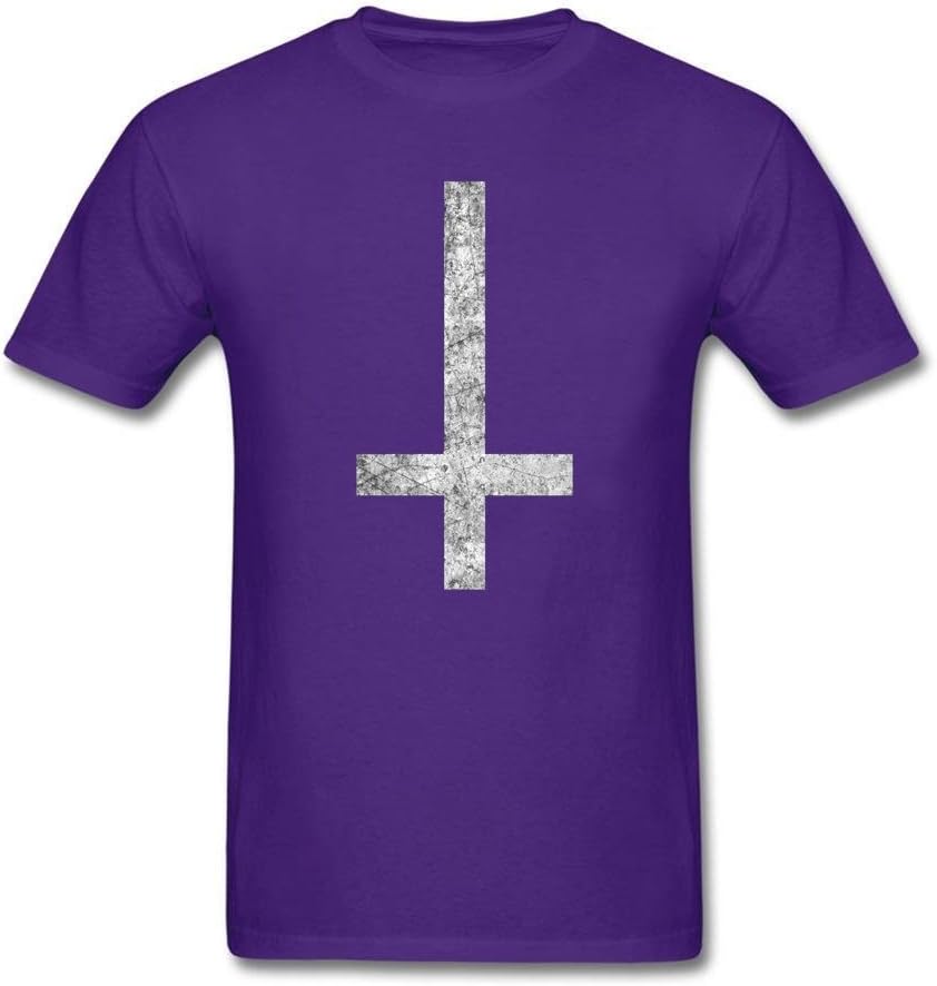 ANDYCO Tees Men Inverted Cross Graphic Design Natural Cotton T Shirt