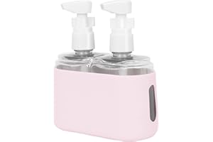 Songaa Travel Bottles for Toiletries - 2 In 1 Travel Size Bottles Travel Shampoo and Conditioner Containers for Toiletries, Refillable Travel Toiletry Bottles with Lid, Travel Accessories - Pink