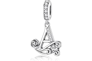 925 Sterling Silver Letters Charms A-Z Letter Charms for Pandora Bracelets Women Girls Mother's Day Gift