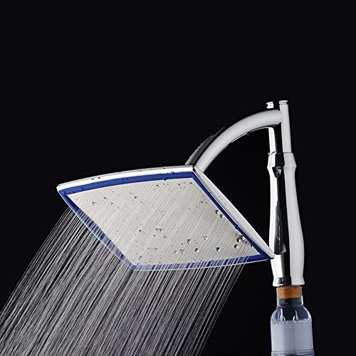 MILIANG 360° Swivel Joint 8 Inch Square Rainfall Overhead Shower Head Ionic Filtration High Pressure Saving Water Handheld Shower with Bracket Holder Shower Hose