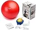 LuxFit Premium Extra Thick Yoga Fitness Exercise Ball '2 Year Warranty' (Red, 65cm)
