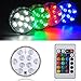 KITOSUN Submersible LED Lights Battery RGBW Multicolors Waterproof LED Light Base with Remote for Wedding Party Events Centerpieces Vases Floral Pond Fish Tank Pool Hot Tub Punk Accent Lighting