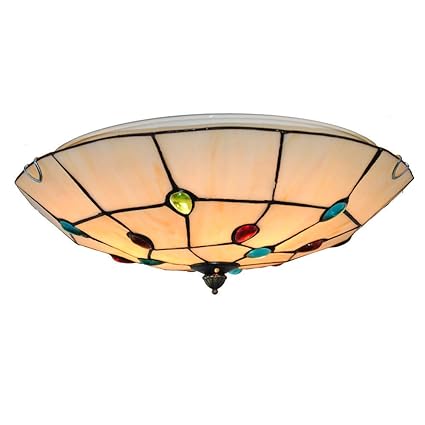 Tiffany Style Ceiling Lamp 16 Inch Simple European Style Gem