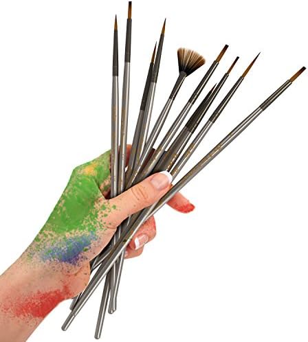Detail Paint Brush (2-PACK) - Artistrove Miniature Art Brushes for Fine Detailing &amp; Art Painting | Media: Acrylic, Watercolor, Oil | Perfect for Miniatures, Models, Figurines, Nail &amp; More