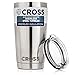 CROSS 20 oz Stainless Steel Travel Tumbler Premium Insulation Double-Wall Rambler Vacuum Insulated Coffee Cup Durable Rust Proof Sweat-Free Design with BPA Free, Dishwasher Safe Lid